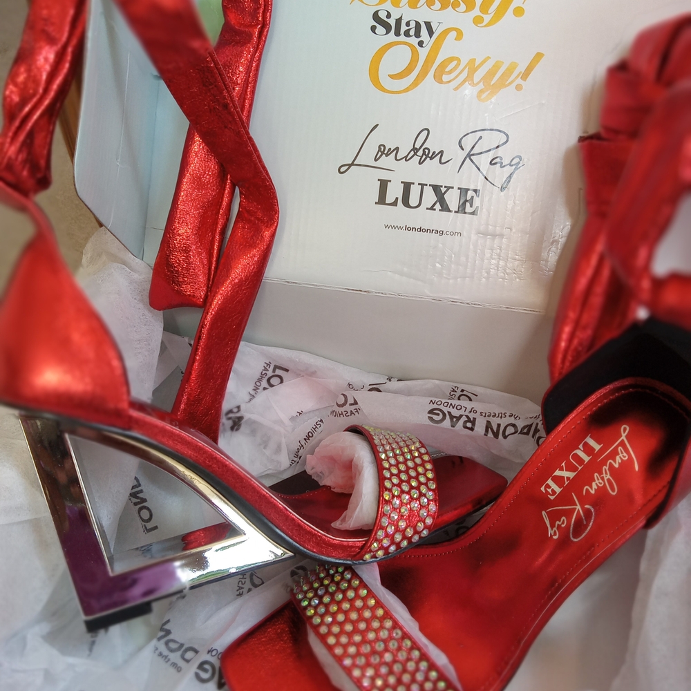 London Rag NWT Shoes Hashira Rhinestone Heels - Picture 3 of 5